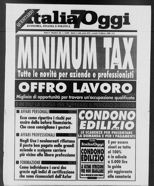 Italia oggi : quotidiano di economia finanza e politica